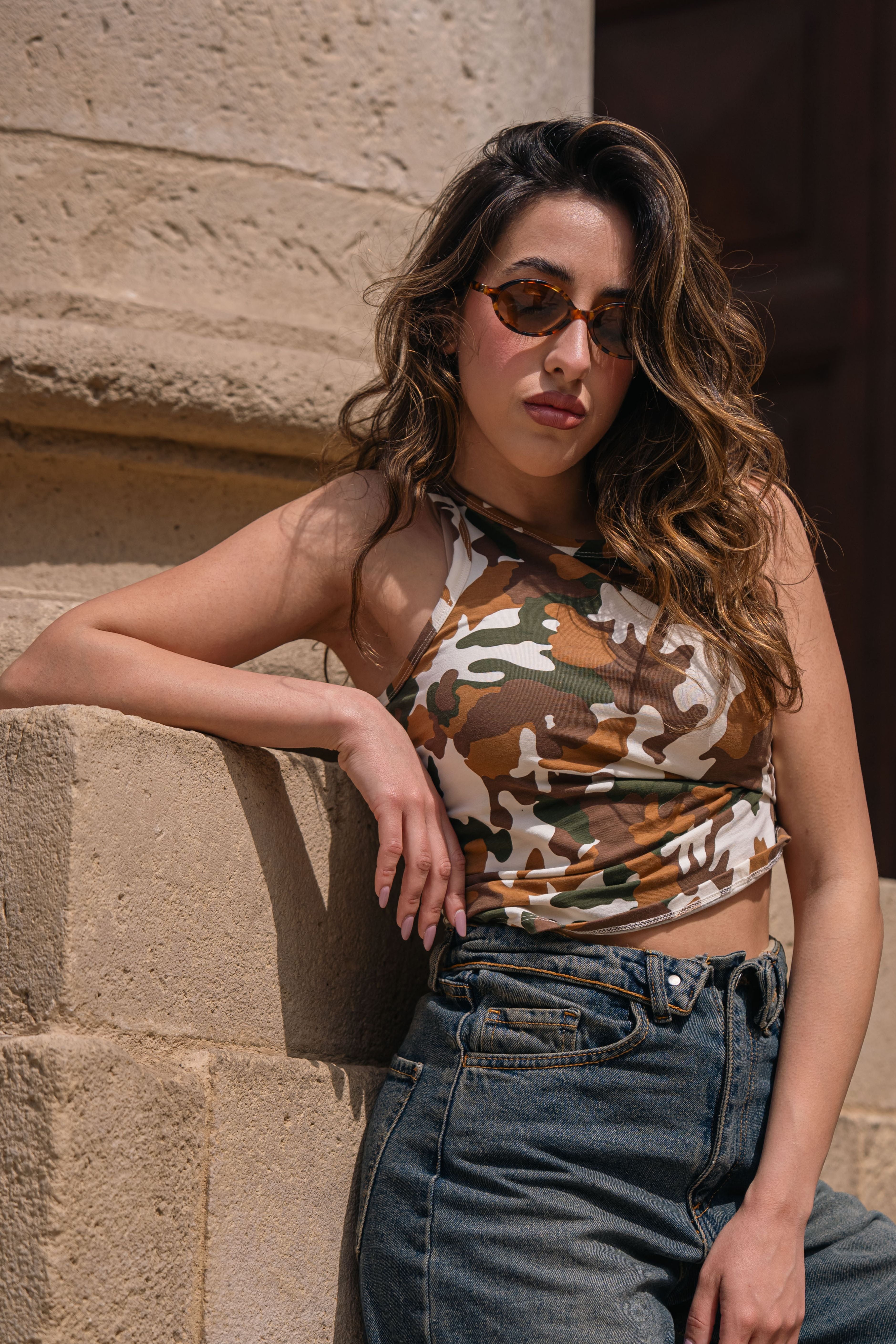 Dark Essential Military Top