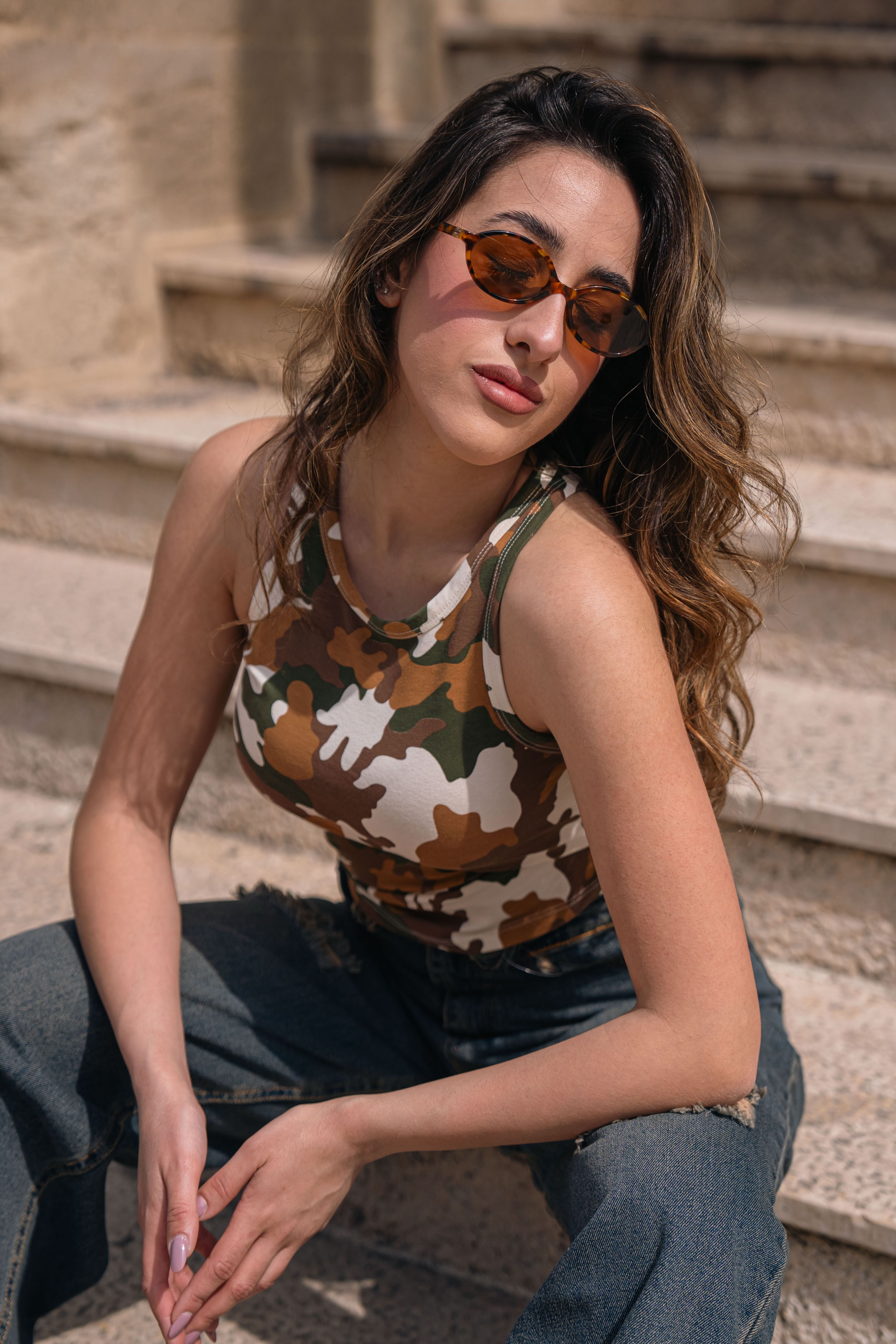 Dark Essential Military Top